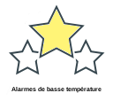 Alarmes de basse température