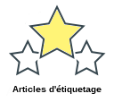 Articles d'étiquetage