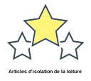 Articles d'isolation de la toiture