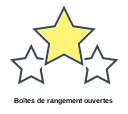 Boîtes de rangement ouvertes