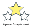 Pipettes ŕ simple canal
