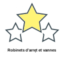 Robinets d'arręt et vannes